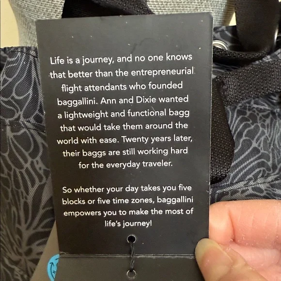 Baggallini Charcoal Floral Crossbody Bag. (Modern EWY Drawstring Bag) - Picture 11 of 16